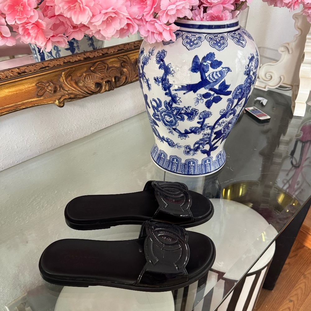 Chanel slip on sandals